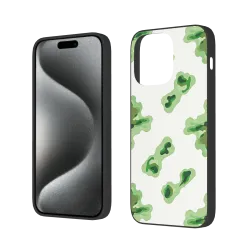 حافظة iPhone 15/Pro/Max - نمط أوراق خضراء مجردة | OKOMALL