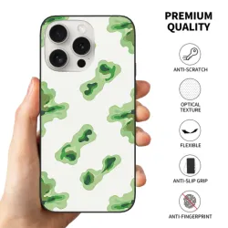 حافظة iPhone 15/Pro/Max - نمط أوراق خضراء مجردة | OKOMALL