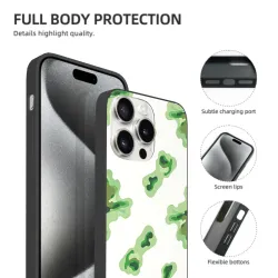 حافظة iPhone 15/Pro/Max - نمط أوراق خضراء مجردة | OKOMALL