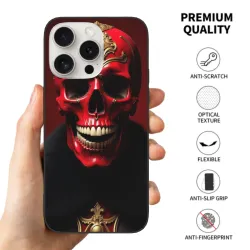 아이폰 15/프로/맥스 해골 질감 휴대폰 케이스 - okomall.com