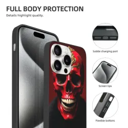 아이폰 15/프로/맥스 해골 질감 휴대폰 케이스 - okomall.com