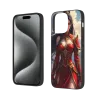 iPhone 15/Pro/Max 动漫女武士手機殼 - 華麗戰甲設計