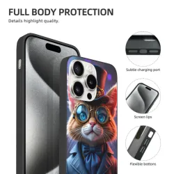 紳士貓咪iPhone 15 Pro/Pro Max手機殼 - okomall