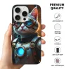 حافظة iPhone 15 Pro/Pro Max بتصميم ستيمبنك مع قطة - okomall