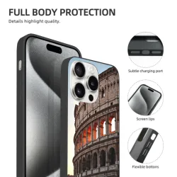 حافظة iPhone 15/Pro/Max بنمط ساحة الكولوسيوم الروماني - okomall