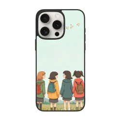 حافظة iPhone 15/Pro/Max بتصميم الفتيات في المدارس - ظلال في الشمس | OKOMALL