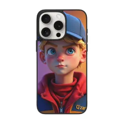 Coque pour iPhone 15/Pro/Max sur le thème d'un garçon d'anime - Style urbain vibrant | OKOMALL