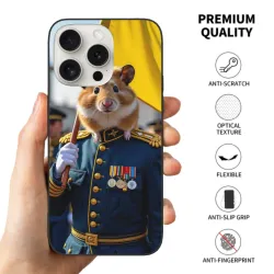 حافظة iPhone 15/Pro/Max - قطة عسكرية مهيبة | okomall