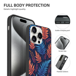 iPhone 15/Pro/Max 热带叶纹手机壳 - okomall