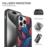 iPhone 15/Pro/Max 熱帶葉紋手機殼 - okomall