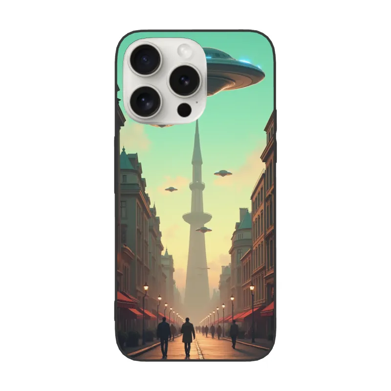 حافظة iPhone 15 Pro/Pro Max بتصميم سايبربانك لمدينة المستقبل - OKOMALL