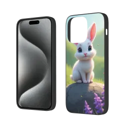Coque pour iPhone 15/Pro/Max avec Lapin Mignon - OKOMALL