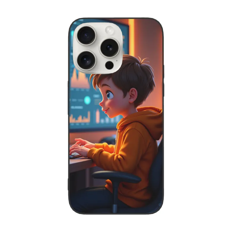 Coque de téléphone à thème de jeu de garçon de dessin animé créatif pour iPhone 15/Pro/Max - OKOMALL