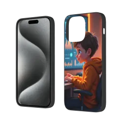 Coque de téléphone à thème de jeu de garçon de dessin animé créatif pour iPhone 15/Pro/Max - OKOMALL