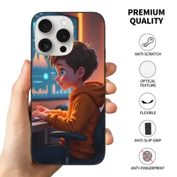 Coque de téléphone à thème de jeu de garçon de dessin animé créatif pour iPhone 15/Pro/Max - OKOMALL