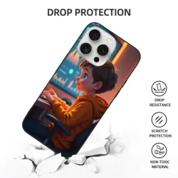 Coque de téléphone à thème de jeu de garçon de dessin animé créatif pour iPhone 15/Pro/Max - OKOMALL