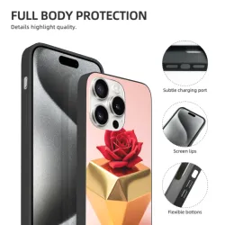 iPhone 15/Pro/Max Rose 3D Phone Case - okomall