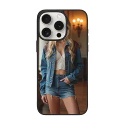 iPhone 15/Pro/Max 手機殼 - 街頭時尚美腿圖案 | OKOMALL