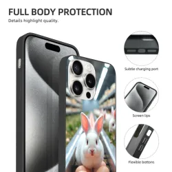 iPhone 15/Pro/Max 蘋果手機殼 - 可愛兔子蘋果主題 | okomall