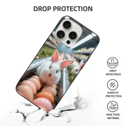 iPhone 15/Pro/Max 蘋果手機殼 - 可愛兔子蘋果主題 | okomall