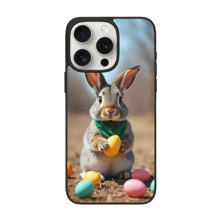 Coque pour iPhone 15/Pro/Max sur le thème des lapins et de la prairie - OKOMALL