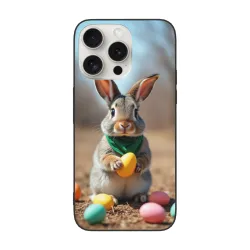 Coque pour iPhone 15/Pro/Max sur le thème des lapins et de la prairie - OKOMALL