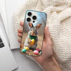 Coque pour iPhone 15/Pro/Max sur le thème des lapins et de la prairie - OKOMALL
