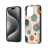 藝趣森林 iPhone 15/Pro/Max 手机殼 - 抽象葉片與圓點圖案