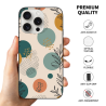 藝趣森林 iPhone 15/Pro/Max 手机殼 - 抽象葉片與圓點圖案