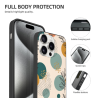 艺趣森林 iPhone 15/Pro/Max 手机壳 - 抽象叶片与圆点图案
