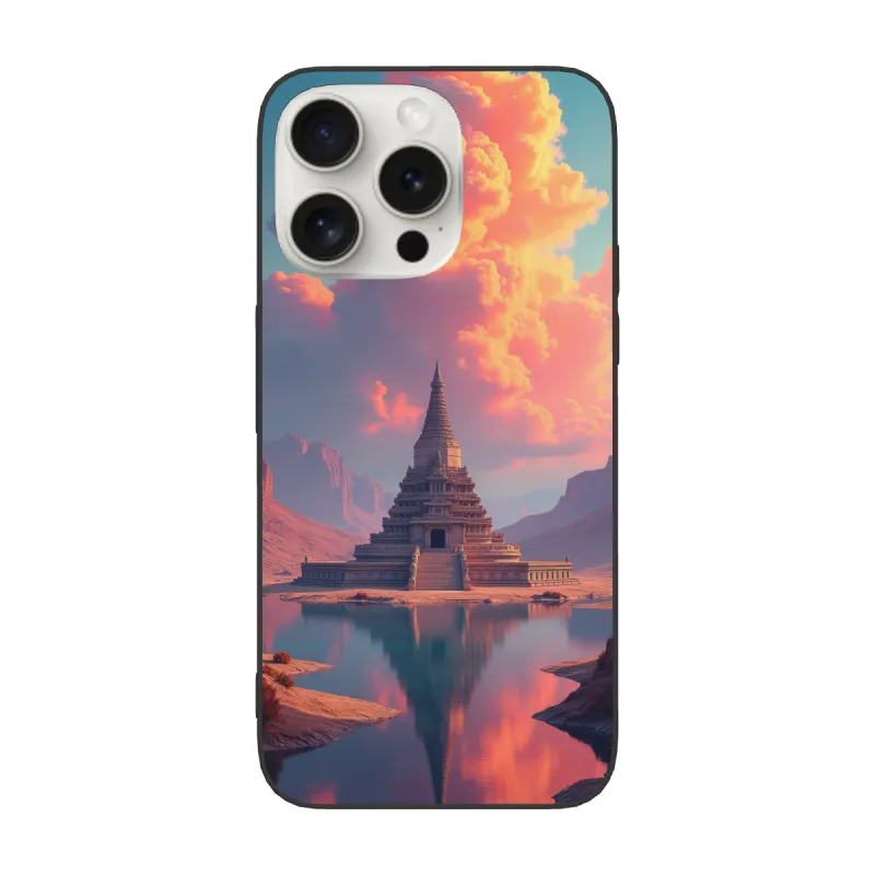 iPhone 15 Pro/Pro Max 手机殼 - 夢幻日落寺廟 | okomall
