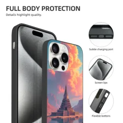 iPhone 15 Pro/Pro Max 手机殼 - 夢幻日落寺廟 | okomall