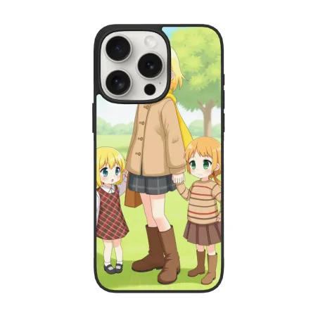 Coque pour iPhone 15/Pro/Max avec Anime de Fille - Campus d'Automne | OKOMALL