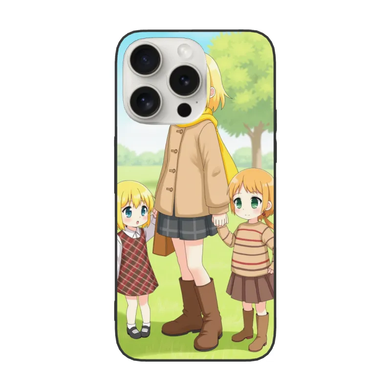 Coque pour iPhone 15/Pro/Max avec Anime de Fille - Campus d'Automne | OKOMALL
