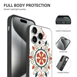 復古花卉紋理 iPhone 15 Pro/Max 手機殼 - okomall