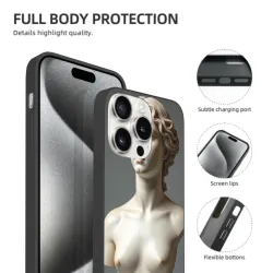 Funda para iPhone 15/Pro/Max con escultura de diosa clásica - OKOMALL