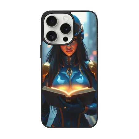 iPhone 15/Pro/Max 賽博龐克女戰士手機殼 - OKOMALL