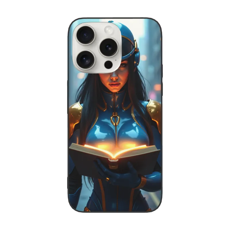 iPhone 15/Pro/Max 賽博龐克女戰士手機殼 - OKOMALL