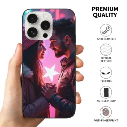 Coque pour iPhone 15/15 Pro/15 Pro Max avec motif d'amour stellaire pour couples - OKOMALL