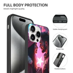Coque pour iPhone 15/15 Pro/15 Pro Max avec motif d'amour stellaire pour couples - OKOMALL