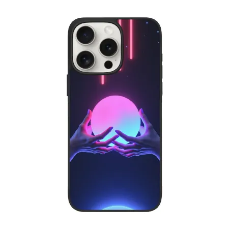 Galaxie dans la paume de votre main : Coque pour iPhone 15/Pro/Max avec motif de main et ciel étoilé - OKOMALL