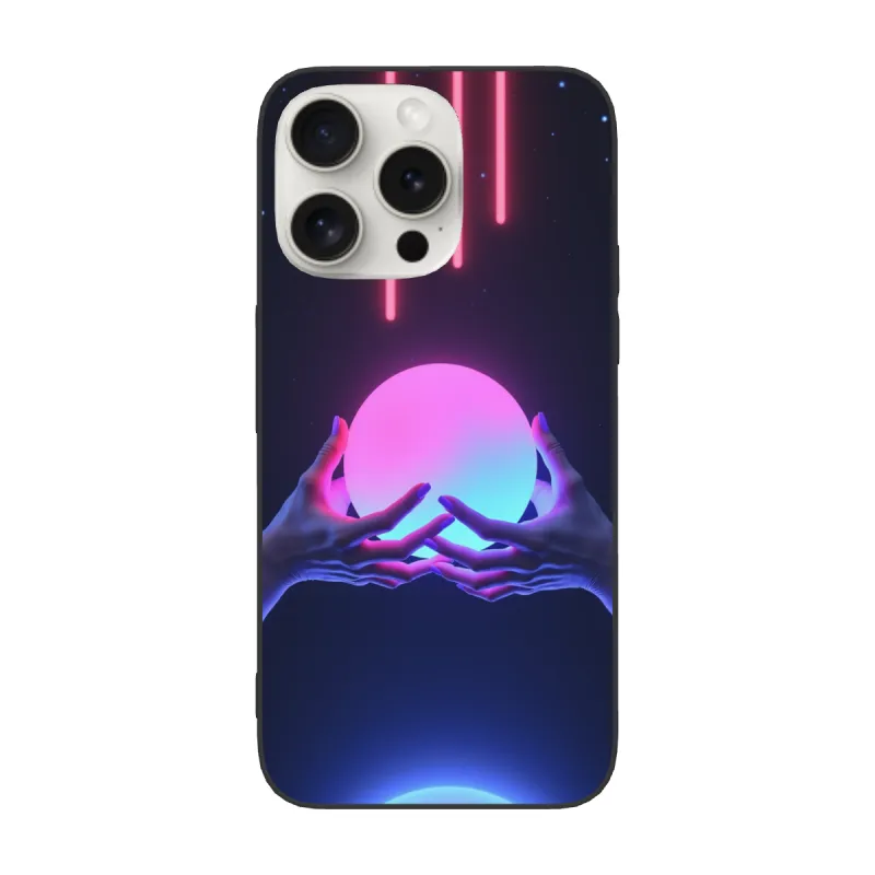 Galaxie dans la paume de votre main : Coque pour iPhone 15/Pro/Max avec motif de main et ciel étoilé - OKOMALL