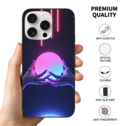 Galaxie dans la paume de votre main : Coque pour iPhone 15/Pro/Max avec motif de main et ciel étoilé - OKOMALL