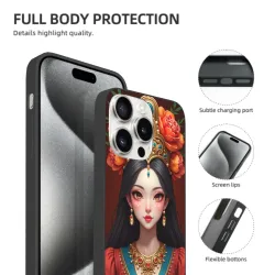 Coque pour iPhone 15/15 Pro/15 Pro Max avec motif de beauté chinoise - okomall