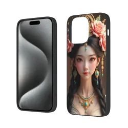 Coque pour iPhone 15/15 Pro/15 Pro Max avec Belle Femme Orientale - okomall
