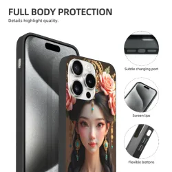 Coque pour iPhone 15/15 Pro/15 Pro Max avec Belle Femme Orientale - okomall