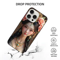 Coque pour iPhone 15/15 Pro/15 Pro Max avec Belle Femme Orientale - okomall