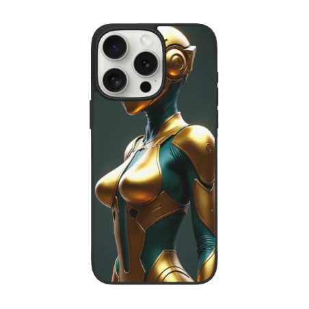 Coque pour iPhone 15 Pro/Pro Max - Motif futuriste de guerrier