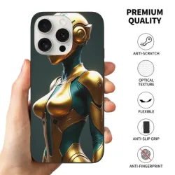 Coque pour iPhone 15 Pro/Pro Max - Motif futuriste de guerrier