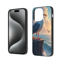 Coque pour iPhone 15/Pro/Max avec mouettes - okomall.com